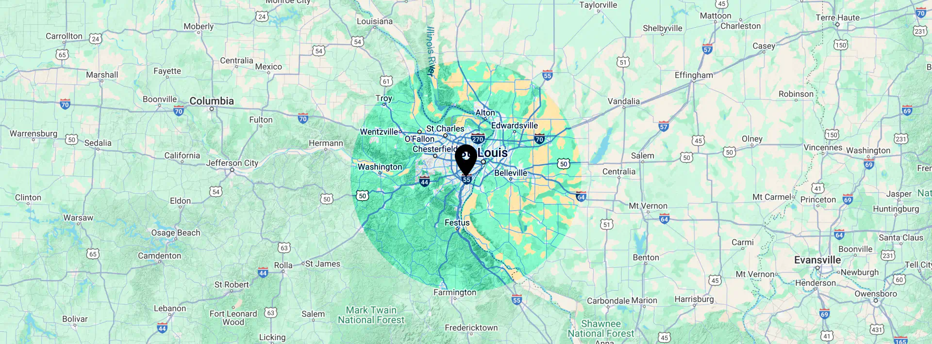 Service area map